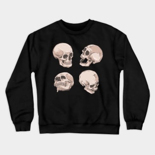 skull figure in different angle Crewneck Sweatshirt